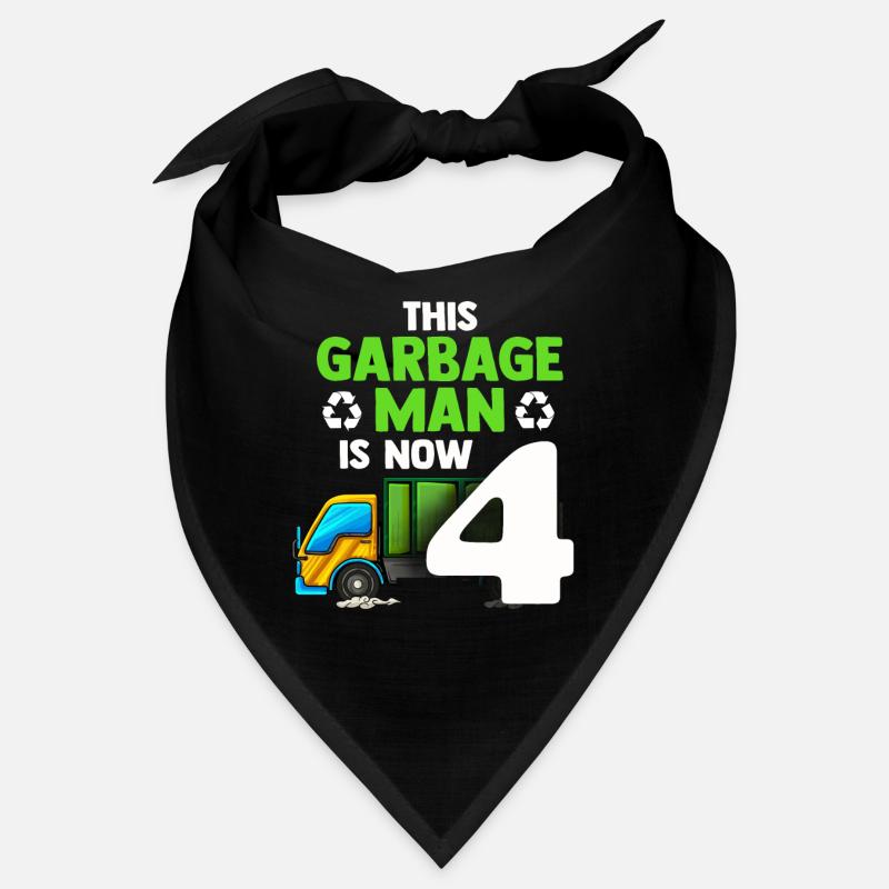 Garbage Truck Garbage Man 4th Birthday Recycling Garbage Bandana