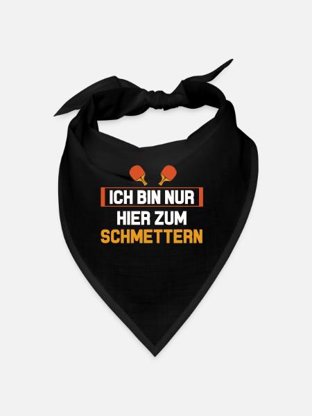 Tischtennis Tischtennisspieler Geschenk Ping Pong - Bandana - Schwarz - Vorne
