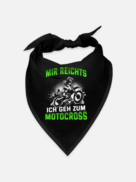 Motocross Tshirt Für Herren Damen Enduro Supermoto - Bandana - Schwarz - Vorne