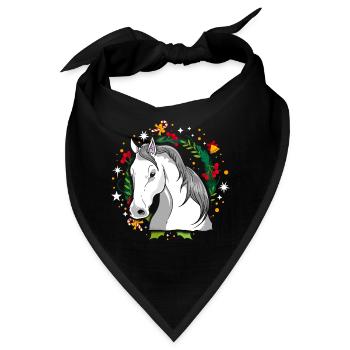 Ugly Christmas Pferd Horse Strick Xmas Christkind - Bandana - Schwarz - Vorne