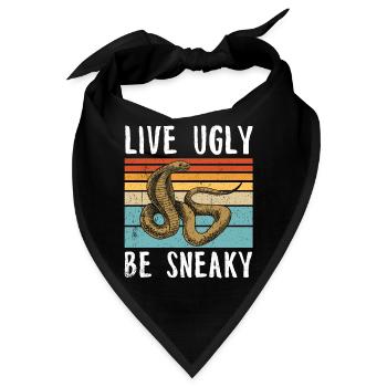 Schlange Geschenk Tier Reptil Cobra Python Boa - Bandana - Schwarz - Vorne