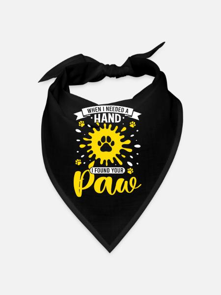 When I needed a hand paw pet cat - Bandana - black - Front