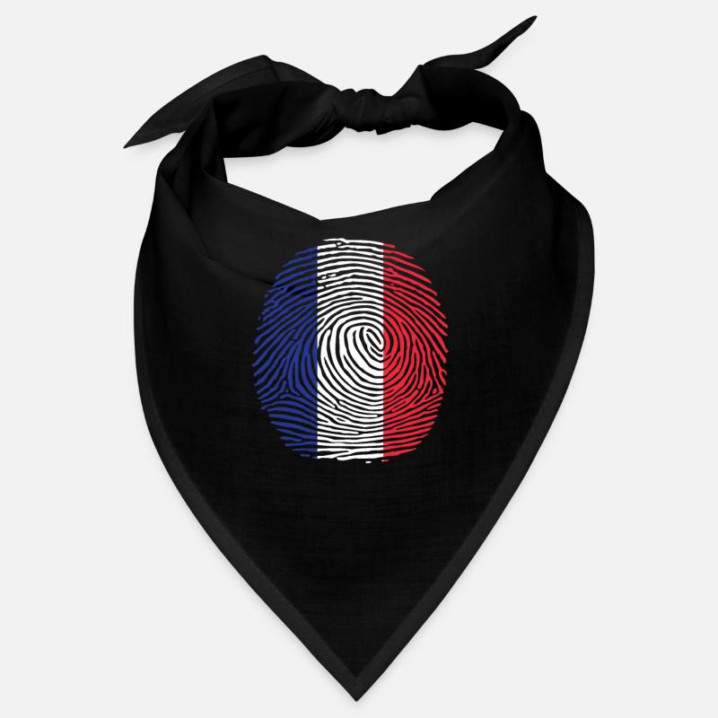 empreinte digitale du drapeau français - Bandana - noir