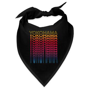 Retro Nostalgisch Stadt - Regenbogen Yokohama - Bandana - Schwarz - Vorne