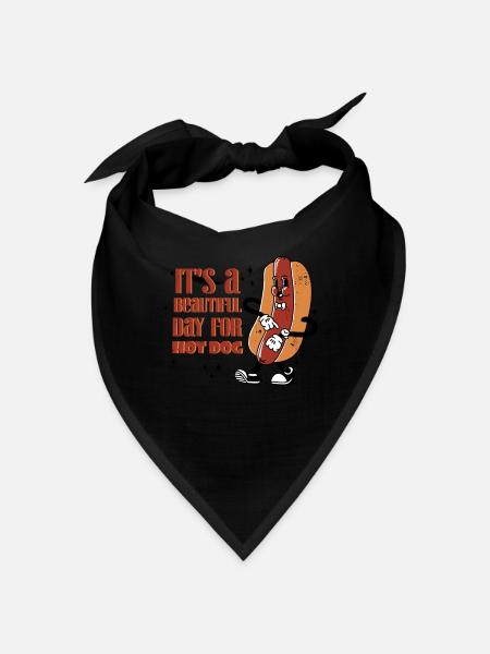 Schöner Tag Für Hot Dog Street Food Fast Food - Bandana - Schwarz - Vorne