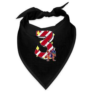 3 Jahre alter Dinosaurier American Football 3. B-Day - Bandana - Schwarz - Vorne