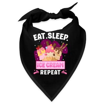 Ice Cream Cone Eat Sleep Ice Cream - Bandana - Schwarz - Vorne