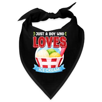Ice Cream Boy Just A Boy Who Loves - Bandana - Schwarz - Vorne