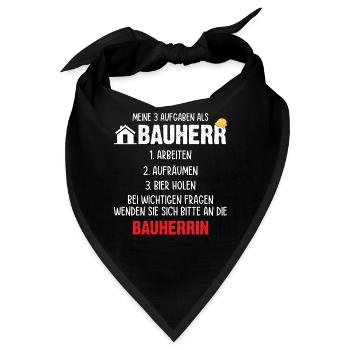 Meine Aufgaben als Bauherr - Bandana - Schwarz - Vorne