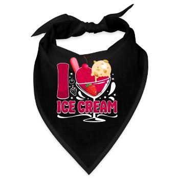Ice Cream Heart I Love Ice Cream - Bandana - Schwarz - Vorne