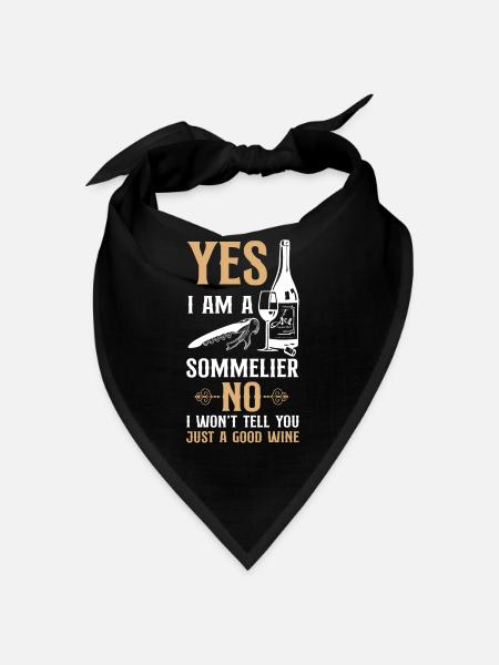 Sommelier Wine Drinking Tasting - Bandana - Schwarz - Vorne