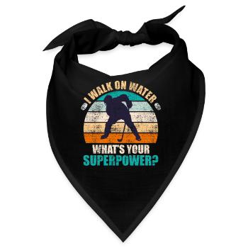 I laufe auf Wasser was ist deine Superpower? - Bandana - Schwarz - Vorne