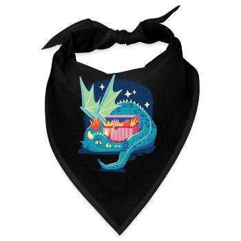 Dragon Fantasy Treasure Chest Creature Aquarellmal - Bandana - Schwarz - Vorne