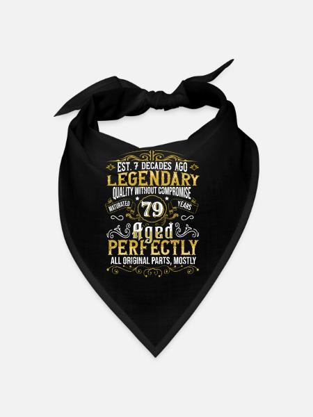 Vintage Legendary - Aged perfectly 79. Geburtstag - Bandana - Schwarz - Vorne