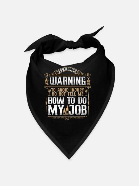 Sommelier Wine Drinking Tasting - Bandana - Schwarz - Vorne