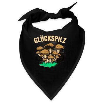 Glückspilz Pilze sammeln Pilzsammler - Bandana - Schwarz - Vorne