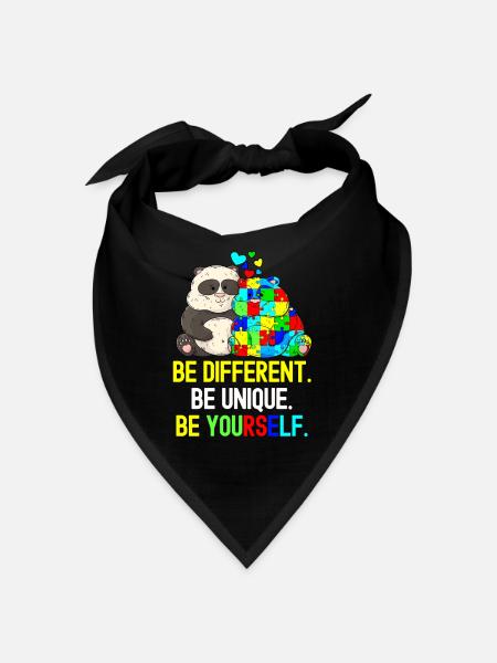 Autist Tshirt Autimus Geschenk Asperger Kinder - Bandana - Schwarz - Vorne