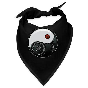 Cyborg Ying Yang Yin Yang Cyber-Ästhetik - Bandana - Schwarz - Vorne