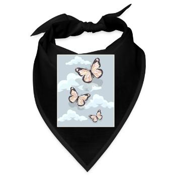 Dänische Pastell-Ästhetik Schmetterlinge - Bandana - Schwarz - Vorne