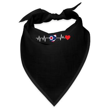 Ohio herzschlag geschenk - Bandana - Schwarz - Vorne