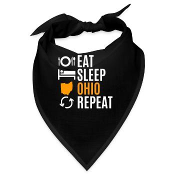 Essen Sie Schlaf ohio wiederholungs geschenk - Bandana - Schwarz - Vorne