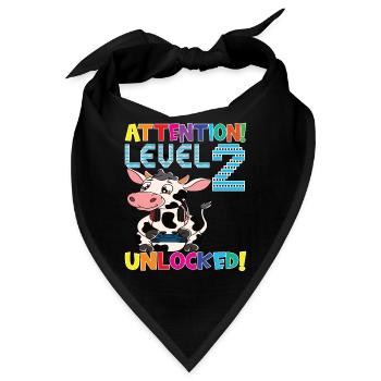 Attention Level 2 Unlocked Geburtstag - Bandana - Schwarz - Vorne