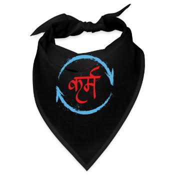 Karma Hemd, Karma In Hindi Tee, Sanskrit Karma - Bandana - Schwarz - Vorne