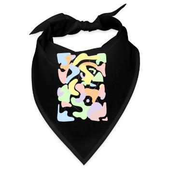 Dänische Pastell-Ästhetik Retro-Pastell-Muster - Bandana - Schwarz - Vorne