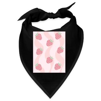 Dänische Pastell-Ästhetik-Erdbeeren - Bandana - Schwarz - Vorne