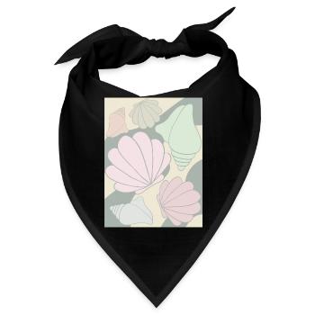 Dänische Pastell-Ästhetik Muschel - Bandana - Schwarz - Vorne