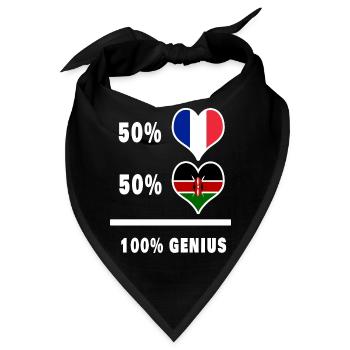 Das Genie Frankreich und Kenia / Geschenk - Bandana - Schwarz - Vorne