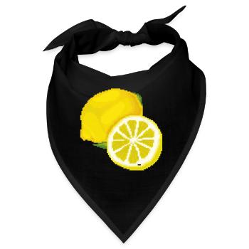 Retro Pixel Zitrone - Bandana - Schwarz - Vorne