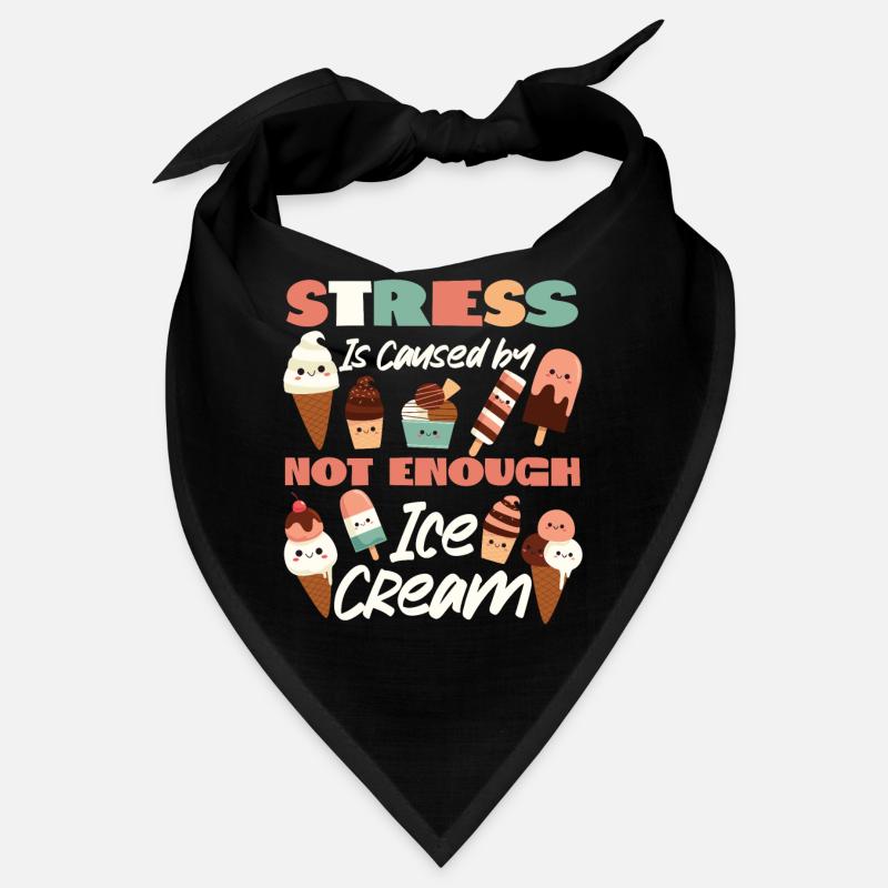 Ice Cream Cone Popsicle Stress Is - Bandana - Schwarz