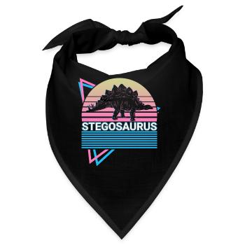 Stegosaurus Dinosaurier Retro - Bandana - Schwarz - Vorne