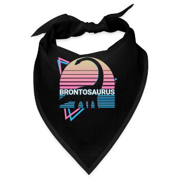Brontosaurus Dinosaurier Retro - Bandana - Schwarz - Vorne