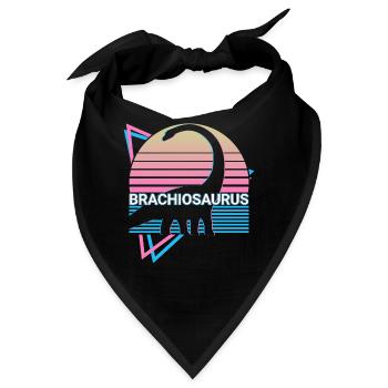 Brachiosaurus Dinosaurier Retro - Bandana - Schwarz - Vorne