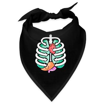 Human Anatomy Costume Halloween - Bandana - Schwarz - Vorne