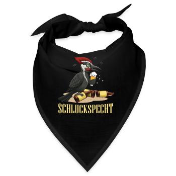 Schluckspecht Bier Alkohol Saufen Party Feiern - Bandana - Schwarz - Vorne