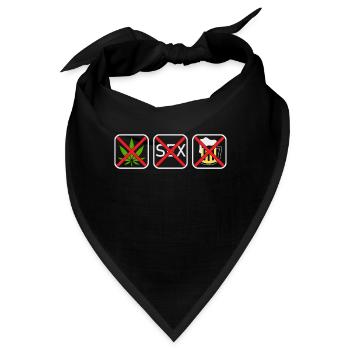 Straight Edge Vegan, gegen Drogen, Punk - Bandana - Schwarz - Vorne