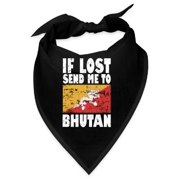 Bhutan Flagge Spruch - Bandana - Schwarz - Vorne