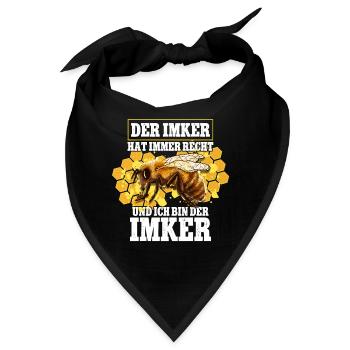 Bienenzüchter Imker - Bandana - Schwarz - Vorne