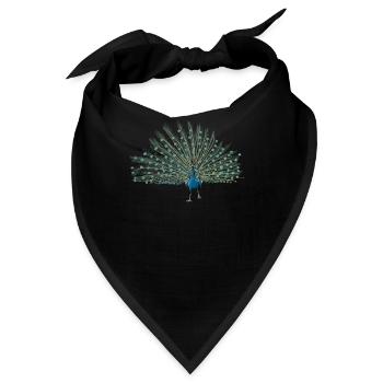Pfau I Pfauenauge Peacock Motiv mit Pfauenfeder - Bandana - Schwarz - Vorne
