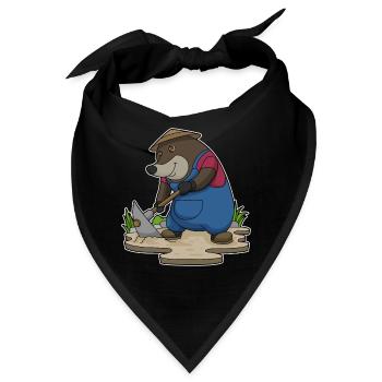 Maulwurf Landwirt Spitzhacke Bauernhof - Bandana - Schwarz - Vorne