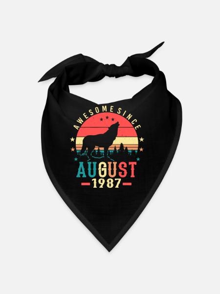 Born 1987 in August - Bandana - black - Front