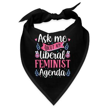 Liberal Feministische Agenda Feminist Feminismus - Bandana - Schwarz - Vorne