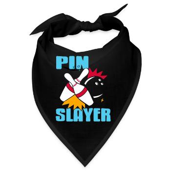 Pin Slayer Awesome Retro Bowling Design T-Shirt - Bandana - Schwarz - Vorne