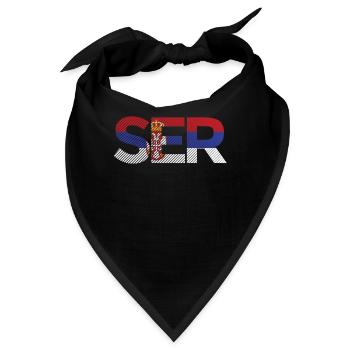 Serbien Flagge Srbija Serbische Farben Jugoslawien - Bandana - Schwarz - Vorne