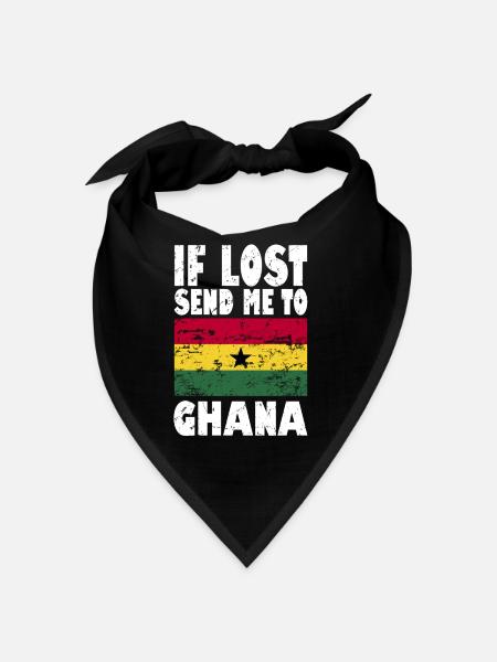 Ghana Flag Saying - Bandana - black - Front