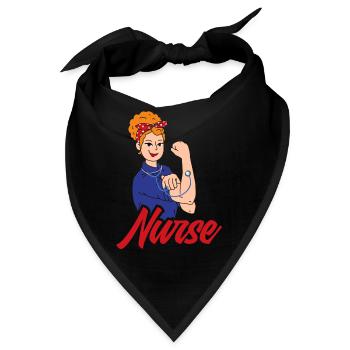 Krankenschwester Pfleger Krankenpfleger - Bandana - Schwarz - Vorne