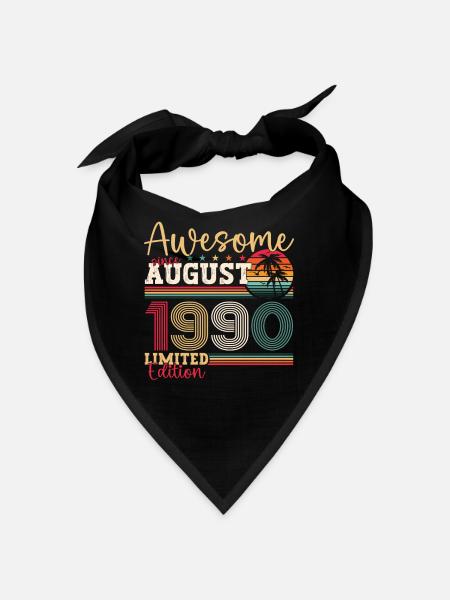 Awesome since August 1990 32. Geburtstag Geschenk - Bandana - Schwarz - Vorne